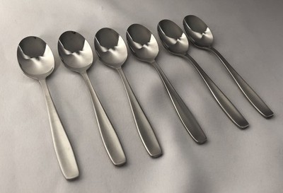 WMF - LINE - CROMARGAN - 6 DEMITASSE SPOONS - STAINLESS  FLATWARE  SILVERWARE