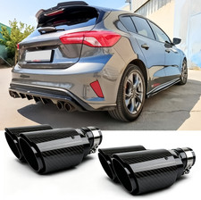 2x 2.5" Carbon Endrohre Doppelrohr Auspuffblende Für Ford Focus 4 ST-Line 1.5l