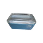 Vintage Pyrex Refrigerator Dish Blue 502-B with Ribbed Lid 502-C