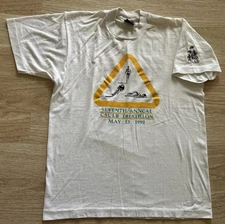 Vtg Screen Stars Men’s L T Shirt 7th Annual CSULB Triathlon 1990 Single Stitch