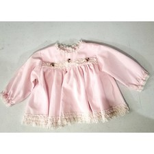 Vintage Baby girl Alexis Pink 6-9 M Floral Lace Dress shirt