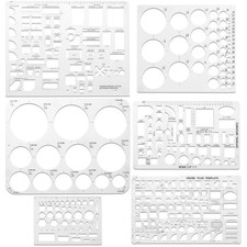 6pcs Circle Templates for Drafting Flexible Circle Stencils with Geometric Sh...