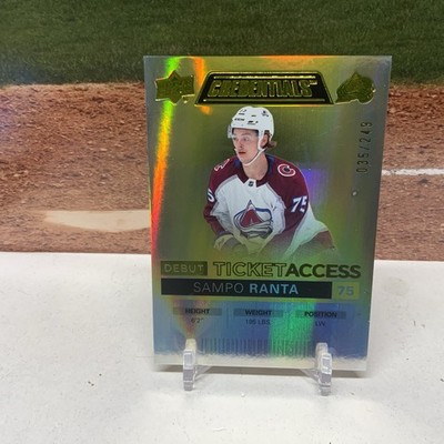 Sampo Ranta 2021-22 U.D. Credentials Debut Ticket Access Yellow RC #/249