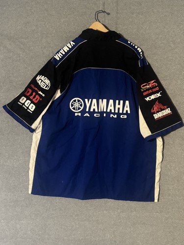 JH Design Yamaha Racing Team Shirt Men’s Size 3XL Blue Pit Crew Button Up - Picture 5 of 7