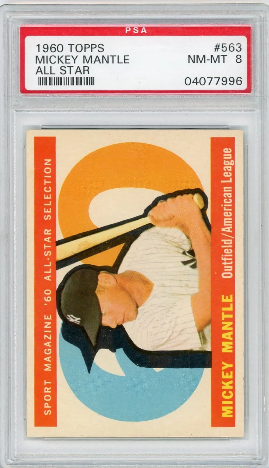 1960 Topps Mickey Mantle #563 All Star PSA 8