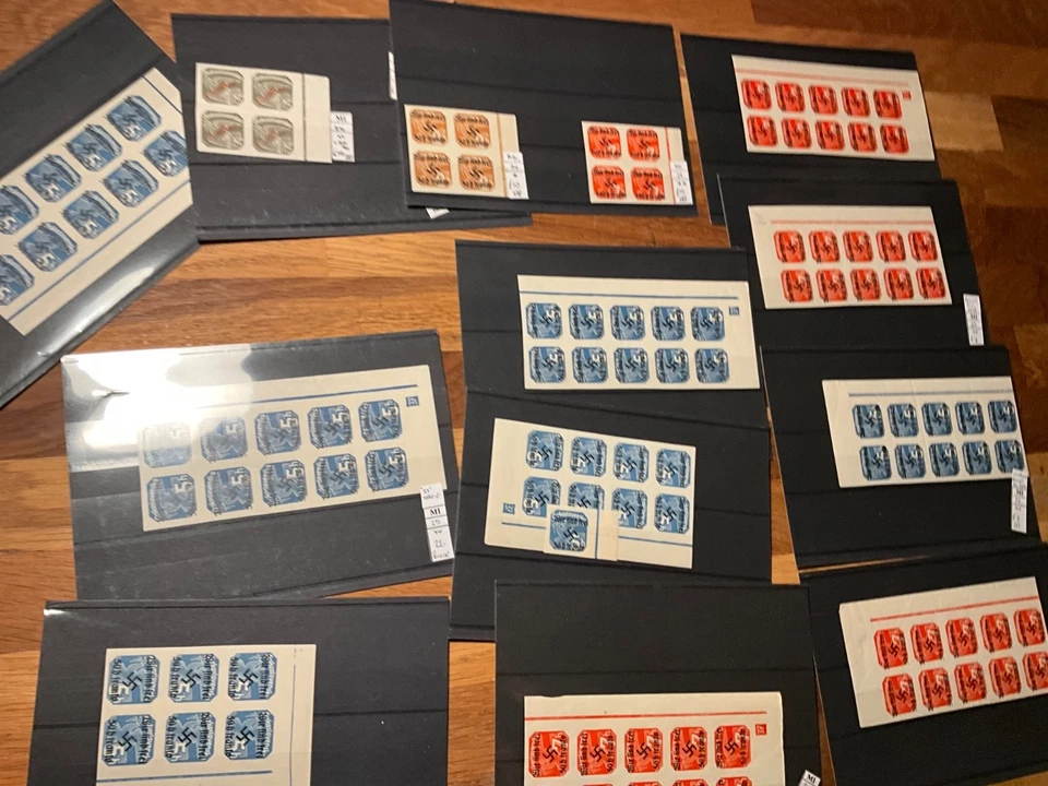 Germany Czechoslovakia Swastika Overprint  in mint imperf blocks lot1 ad1 - Image 3 of 4