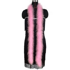 2 Yards 20g Fluffy Marabou Feather Boa for DIY Craft Sewing 20g, Light Pink
