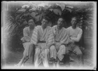 Antique Glass Negative / Four Young Men / Japanese / c. 1930s