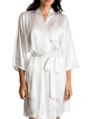 Linea Donatella Bride Satin Wrap ROBE ONLY  Iry Pink White LARGE