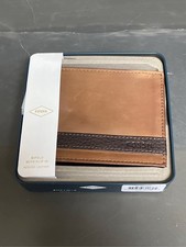 Men's Fossil Quinn Bifold With Flip ID Leather Wallet - Brown