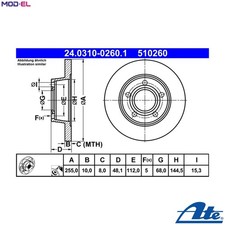 2x BRAKE DISC 24.0310-0260.1 FOR AUDI A6/S6 ALLROAD AJL/APU/ANB/ARK/AWT 1.8L A6