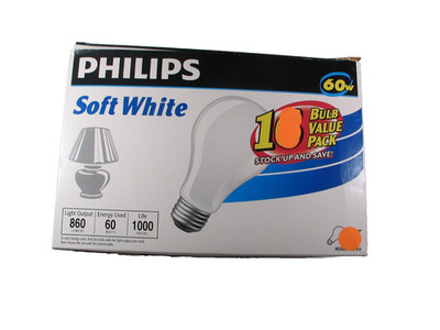 14 New Philips Light Bulbs 60w Soft White A19 Bulbs Old School