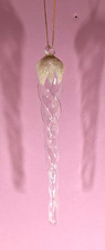 Hand blown Glass Icicle Ornament Set 20 Piece Set Handcrafted Christmas Decor