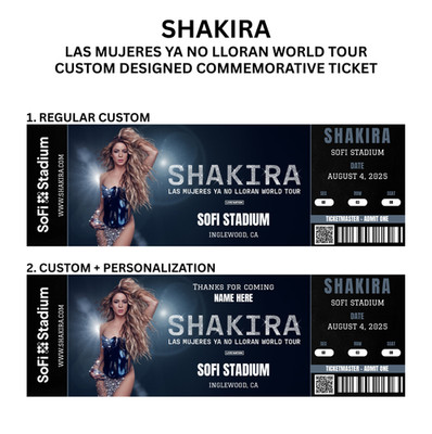 SHAKIRA Tour 2025 Custom Design Commemorative Concert Ticket