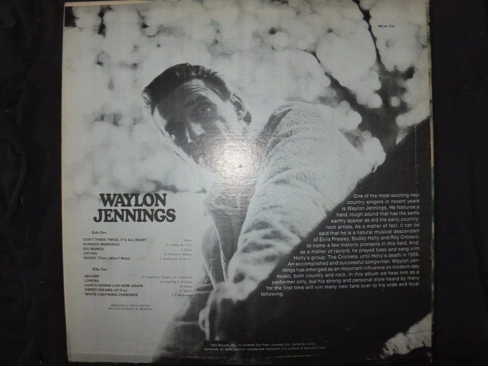 VINYL 33 TOURS WAYLON JENNINGS / MCA 731 / - Photo 2/2