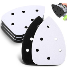 5 Pcs 6-Hole Foam Sanding Pads with Hook  Loop   Fits Ryobi Mouse Sanders