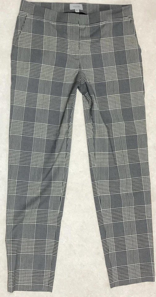 LADIES JIGSAW SLIM MID RISE GREY CHECK TROUSERS SIZE 10 (495K) - Image 3 of 4