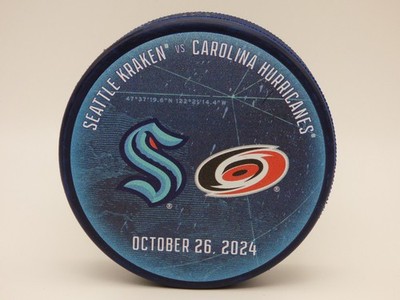 Seattle Kraken - Game Day Puck - 10/26/24 vs Carolina - Limited Edition