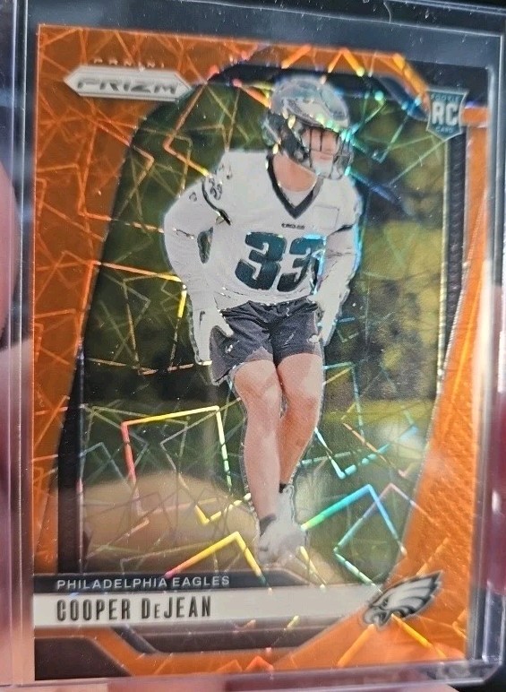 Cooper DeJean- 2024 Panini Prizm #321 Orange Lazer RC- Philadelphia Eagles