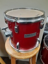 Vintage Old Argent Tom Drum 10" Diameter X 10" Red Wrap 10" Rack Tom Drum