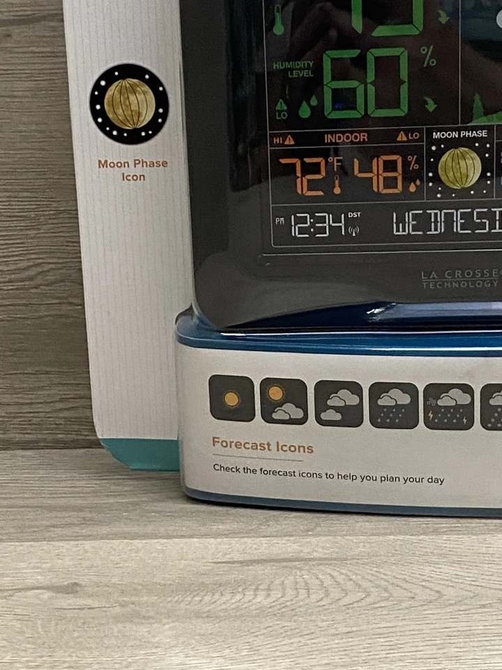 La Crosse Technology Wireless Color Forecast Station 308-1416, Black - NEW - Image 4 of 4