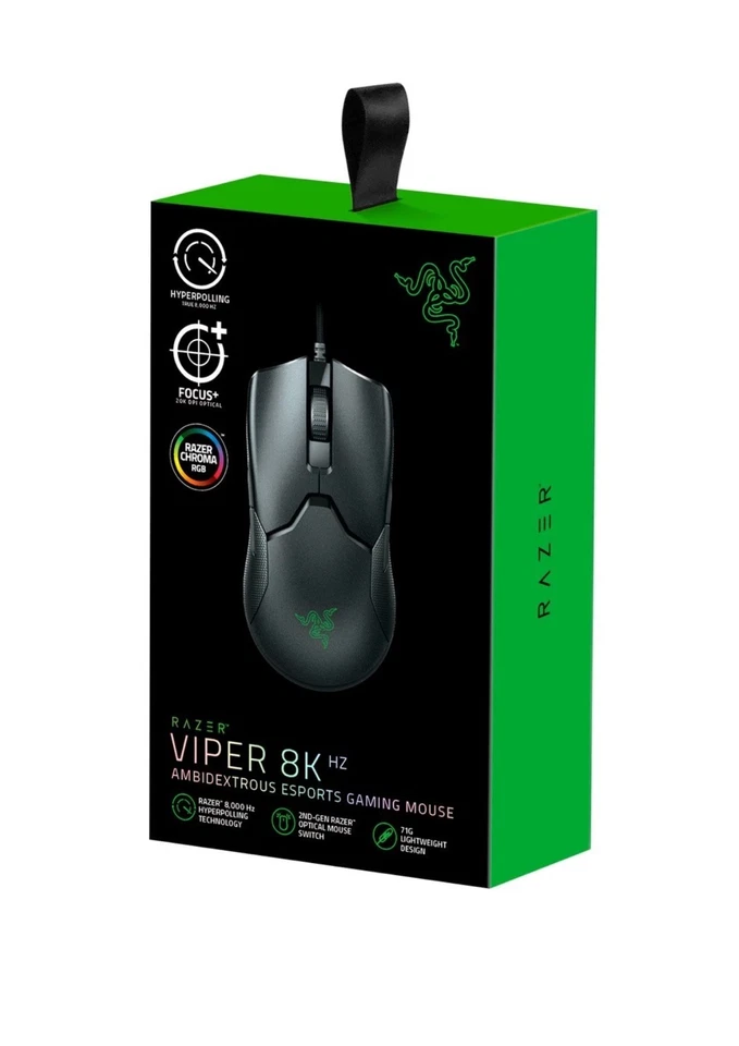 RAZER VIPER 8KHz E-SPORT GAMING MOUSE 20000 DPI AMBIDEXTROUS RGB BLACK BRAND NEW - Image 3 of 4