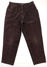 Vtg LL Bean Corduroy Cotton Straight Leg Pants Women 14 Reg 35x28 Brown