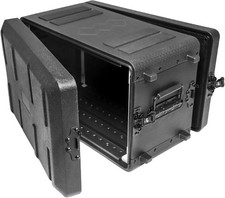 6U Rack Case 19" Rackmount Flight Cases Portable Carry w/Microphone Compartments