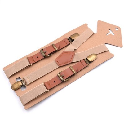 Hosenträger Erwachsene 4-Clips mit 3,8 cm X-Form Maiskornmuster 10 Farben