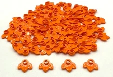 Lego 100 New Orange Plant Plates Round 1 x 1 with 3 Layered Leaves Parts