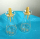 VTG Glass Pyrex Corelle Butterfly Gold Yellow Salt & Pepper Shakers
