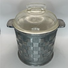 Guardian Service Mid-Century Cookware Ice Bucket Plastic Liner Glass Lid