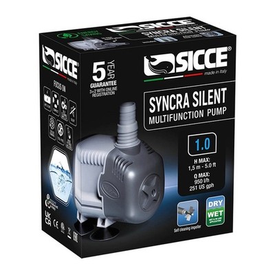 Sicce Syncra Silent 1.0 Submersible Fish Tank Aquarium Water Pump  (251 gph)