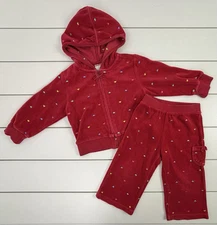 GYMBOREE Sz 18 24m 2T Outfit Set Jacket Pants Red Hearts Sugar + Spice
