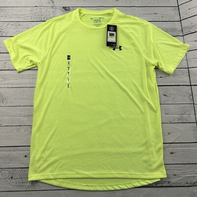 NEW Under Armour Heatgear Short Sleeve Tech Tee Shirt Men's Medium Yellow $25