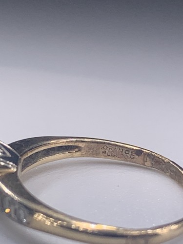 Antique Orange Blossom 1930's Art Deco 14k .20ct Diamond Engagement Ring Sz 4.5 - Picture 3 of 6