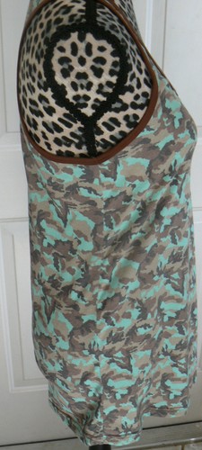 NWT ROPER M Med.OR S Small Ladies Long mint green/tan Camo Tank 100% Poly - Picture 4 of 9