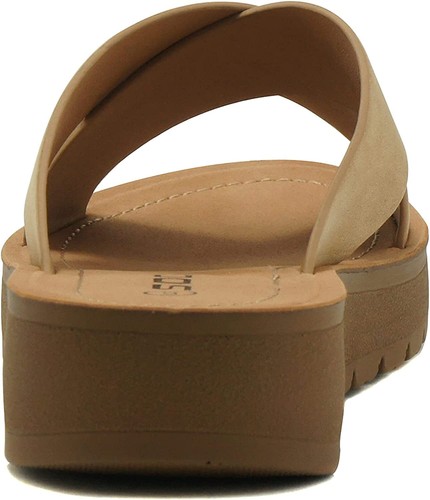 Modische Damen-Pantolette offene Zehenpartie Plateau gekreuztes Band Obermaterial SODA LUCY - Bild 11 von 11