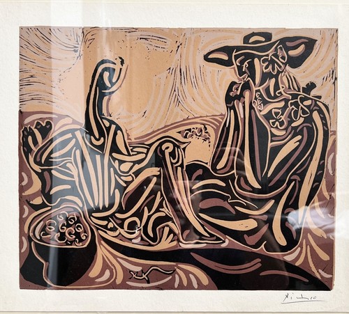 Pablo Picasso (Fr 1881-1973)"After the Vintage" Original Linocut Hand Signed COA - Picture 2 of 4