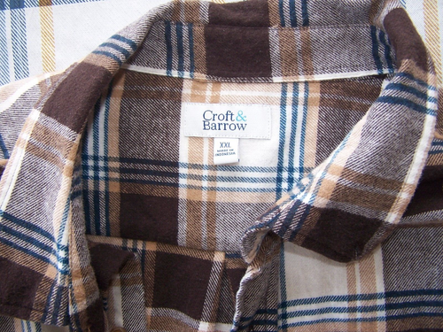 Croft & Barrow Easy Care Shirt blue black & white check - Picture 2 of 3