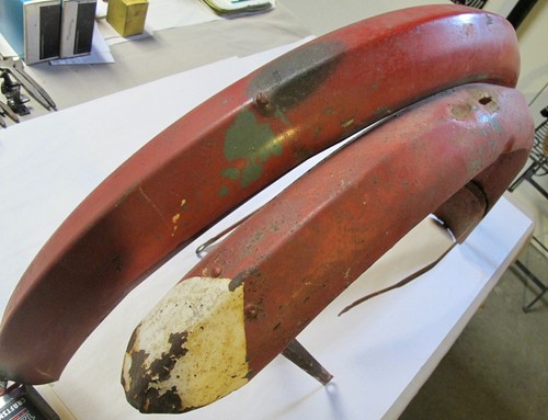 1930's/40's Hawthorne Balloon 26" Tire Peaked Bicycle Fenders-Duckbill Front - Picture 3 of 5
