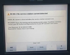 W-SS-5 Error No Current Detected HP Scitex service/head tending station ShopVac