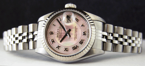 ROLEX Ladies 18kt White Gold & SS DateJust MOP Deco Roman Dial 79174 SANT BLANC - Picture 3 of 6