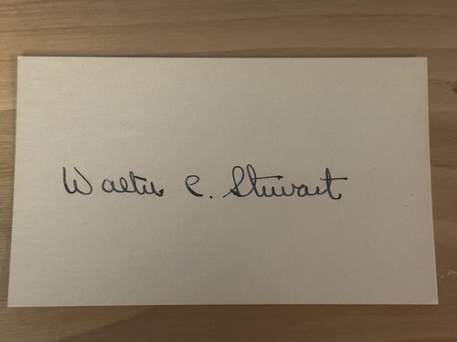 Walter Lefty Stewart Signed Index Card 3x5 20 Game Winner Senators Browns Tigers