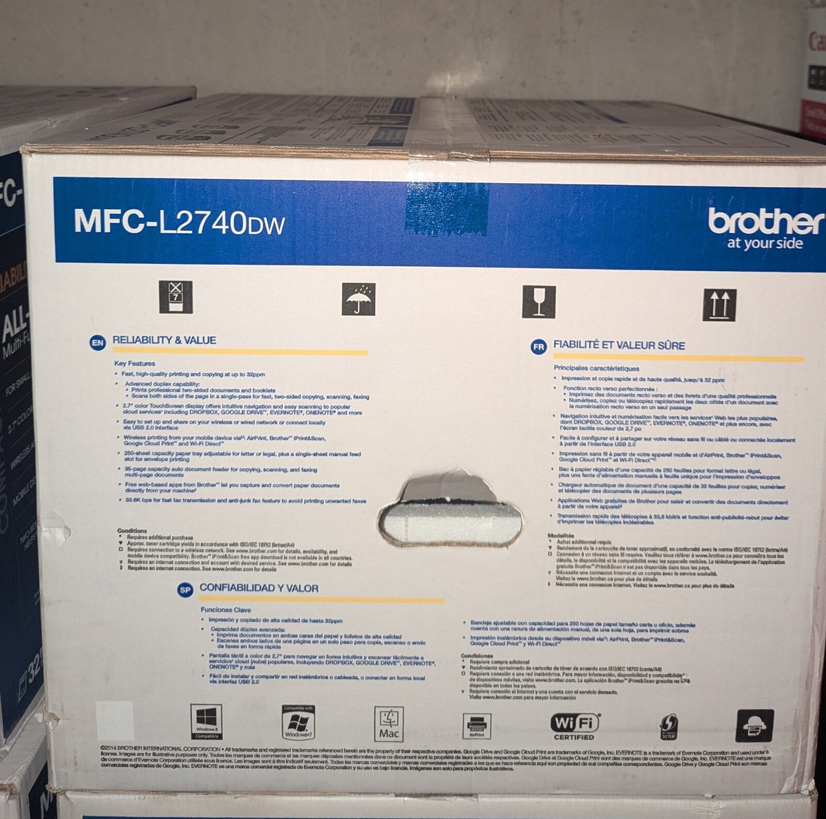 Brother MFCL2740DW Wireless Monochrome Printer with Scanner