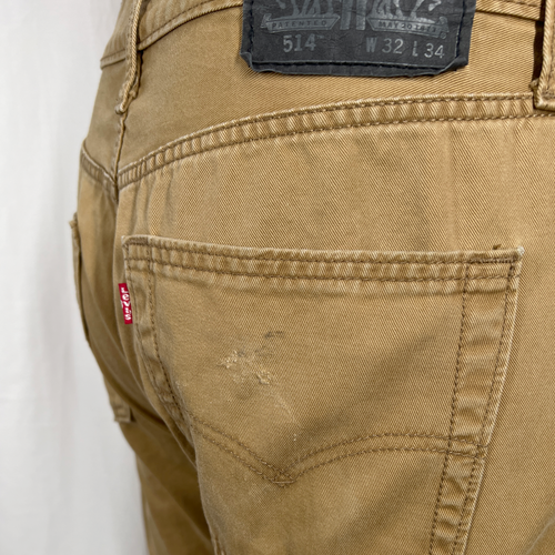 Levi's 514 Men's 32WX34L Beige Straight Fit 5-Pocket Pants - Picture 5 of 9