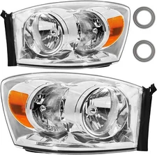 Chrome Headlights Lamps For 2006-2008 Dodge Ram 1500 2006-2009 Ram 2500 3500