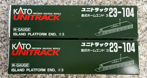 Kato 23-104 Spur N Bahnsteig Typ 3 einseitig gebogen Japan 2 Stück OVP