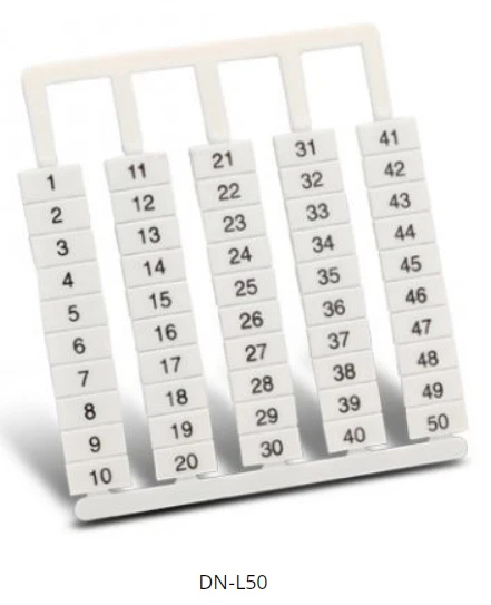 DINnector DN-L50, etiqueta de marcado, numerado 1-50 (10 de cada número), paquete de 500 Foto 3 de 4