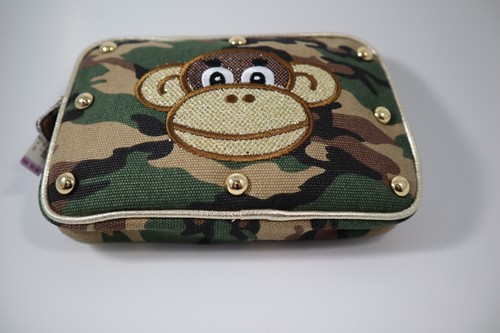 i5 CAMOFLAGE MONKEY makeup bag cosmetic pouch purse organizer Claire's - Picture 3 of 6